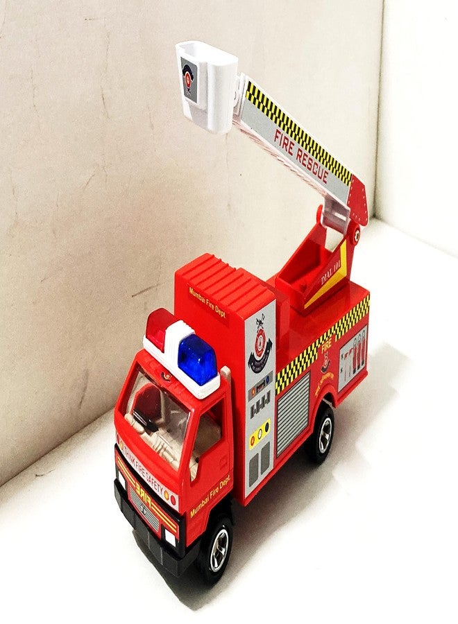 Shinsei Toy Car for Kids-Model-Fire Truck-Pull Back Action-with Movable and Collapsible Ladder0-Made in India-for Boys and Girls Above 3 Years,Red - Image 1